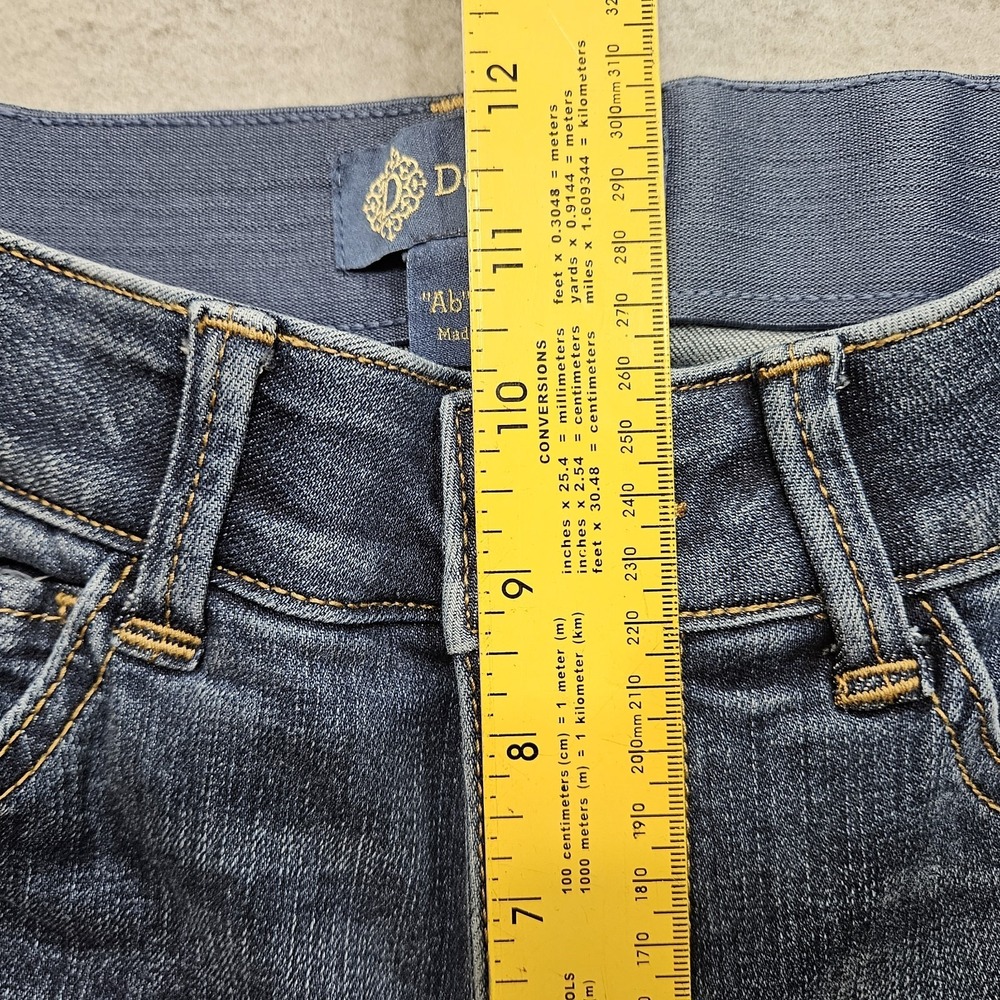 Democracy Skyrise Wide Leg Jeans Women 2 Blue Dark Wash Stretch Panel 26x33 - Picture 13 of 16